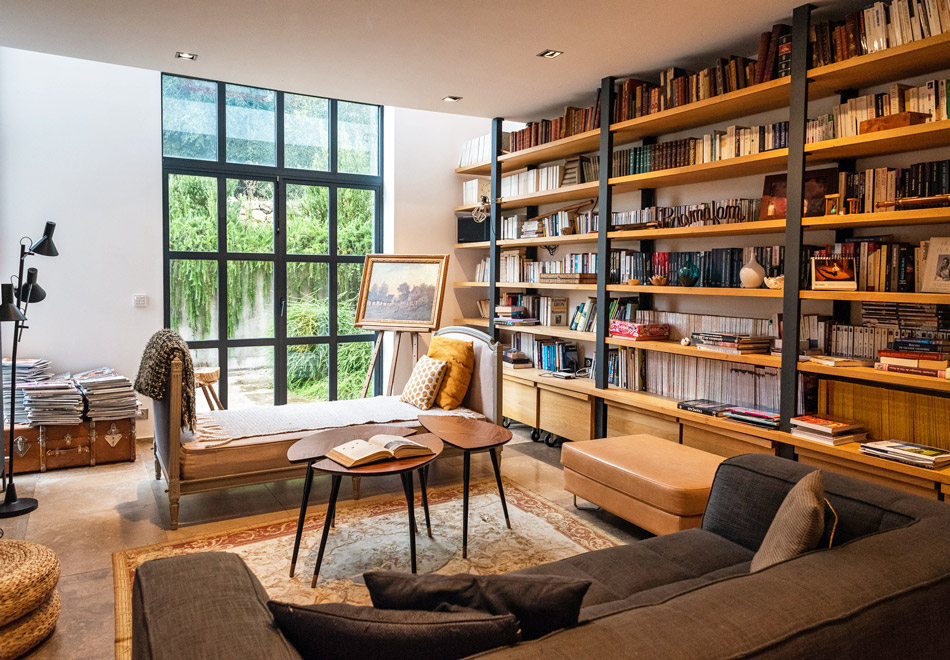 Living room at luxury villa in Valbonne