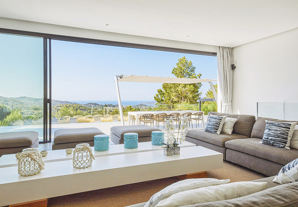 San Jose Ibiza luxury holiday villa rental with sea view